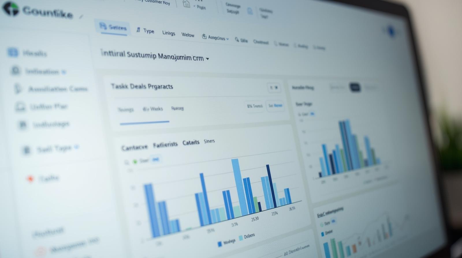 Computerbildschirm, der eine Startseite eines CRMs System zeigt (2)